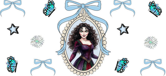 Dark Witch Portrait UV DTF Cup Wrap for 16oz Libbey Glass KA-16688