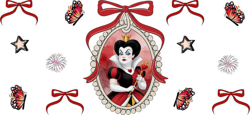 Red Queen Portrait UV DTF Cup Wrap for 16oz Libbey Glass KA-16696
