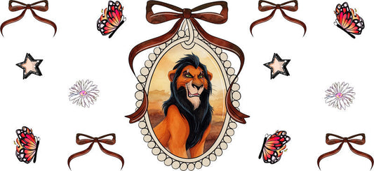 Dark Lion Portrait UV DTF Cup Wrap for 16oz Libbey Glass KA-16697