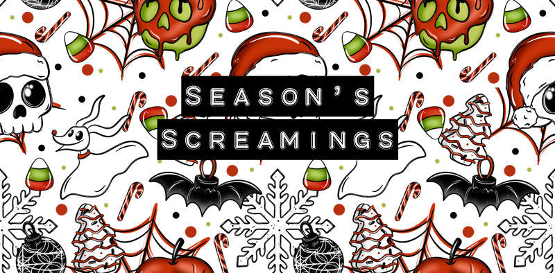 Season's Screamings Halloween UV DTF Cup Wrap for 16oz Libbey Glass KA-16741