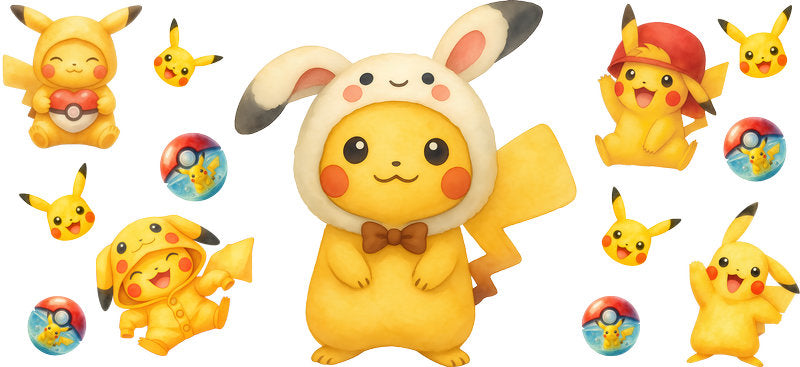 Cute Cartoon Character Game UV DTF Cup Wrap for 16oz Libbey Glass KA-16810