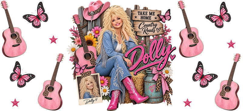 Country Music Girl UV DTF Cup Wrap for 16oz Libbey Glass KA-16883