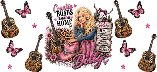 Country Music Girl UV DTF Cup Wrap for 16oz Libbey Glass KA-16893