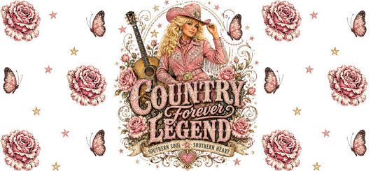 Country Music Girl UV DTF Cup Wrap for 16oz Libbey Glass KA-16898