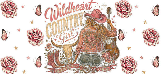 Country Music Girl UV DTF Cup Wrap for 16oz Libbey Glass KA-16900