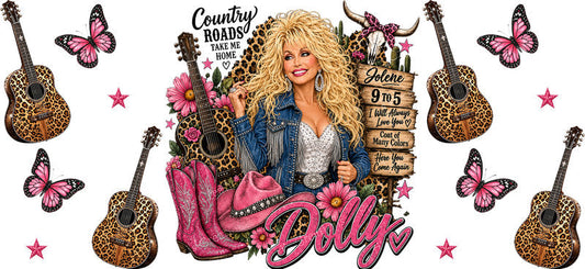 Country Music Girl UV DTF Cup Wrap for 16oz Libbey Glass KA-16911