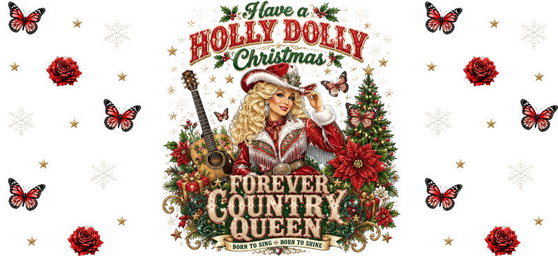 Country Music Girl UV DTF Cup Wrap for 16oz Libbey Glass KA-16932