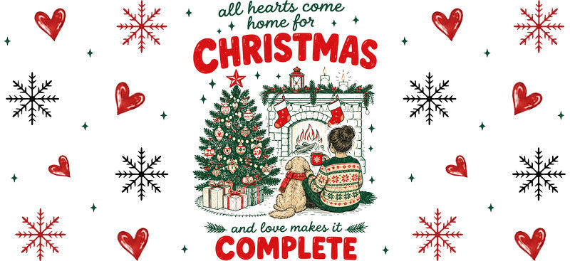 Christmas makes it complete cozy UV DTF cup wrap for 16oz Libbey glass