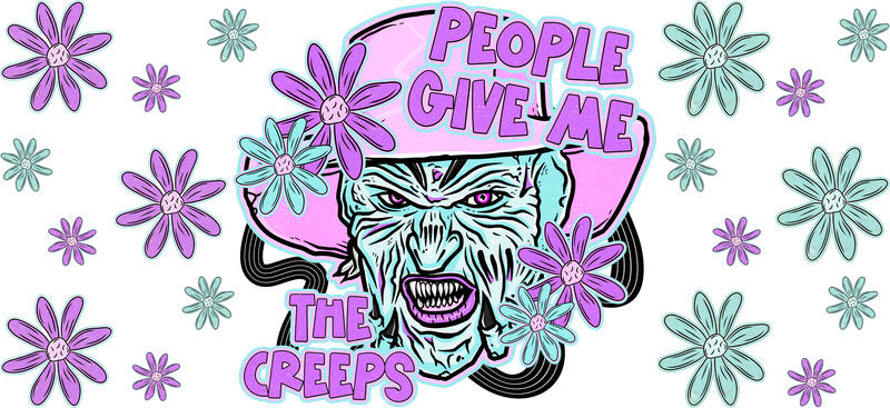 People Give Me the Creeps UV DTF Cup Wrap for 16oz Libbey Glass KA-17089