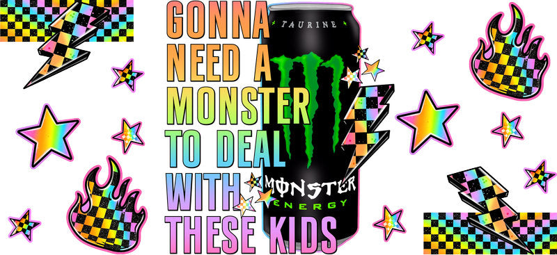 Monster Energy Mom UV DTF Cup Wrap for 16oz Libbey Glass KA-17090