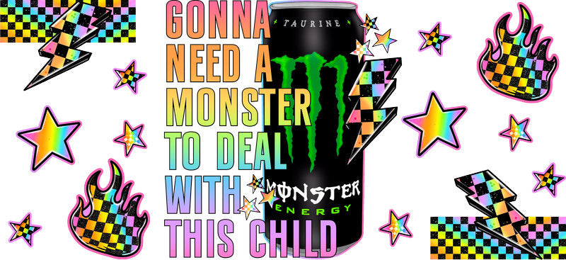 Monster Energy Mom UV DTF Cup Wrap for 16oz Libbey Glass KA-17091