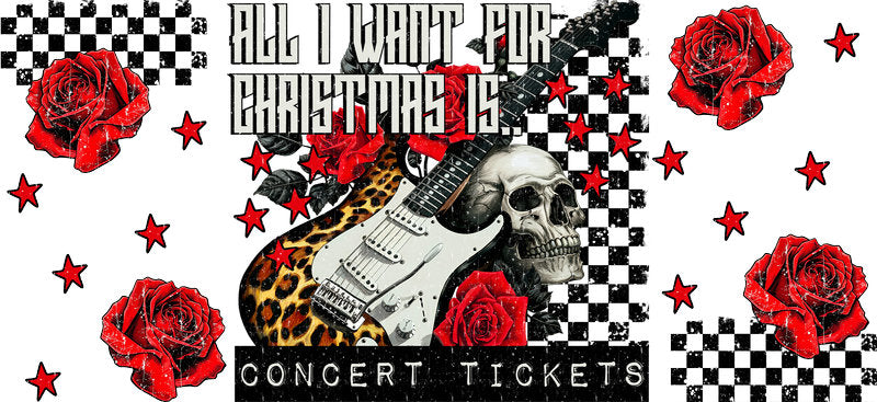 Christmas Concert Tickets UV DTF Cup Wrap for 16oz Libbey Glass KA-17094