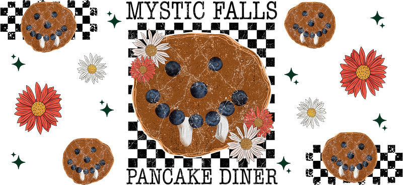 Mystic Falls Pancake Diner UV DTF Cup Wrap for 16oz Libbey Glass KA-17112