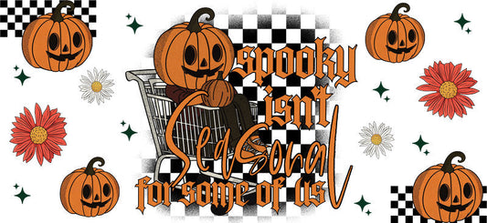 Spooky Shit Halloween UV DTF Cup Wrap for 16oz Libbey Glass KA-17122