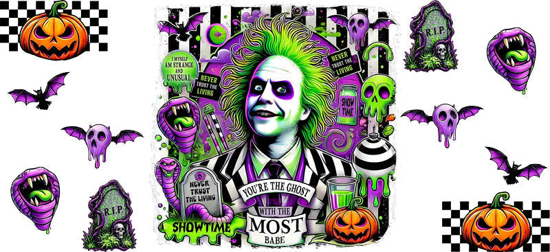 Halloween UV DTF Cup Wrap for 16oz Libbey Glass KA-17144