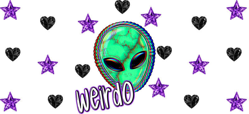 Alien Weirdo UV DTF Cup Wrap for 16oz Libbey Can KA-17336