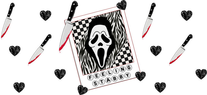 Scream Mask Horror UV DTF Cup Wrap for 16oz Libbey Can KA-17348