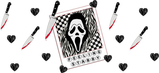 Scream Mask Horror UV DTF Cup Wrap for 16oz Libbey Can KA-17348