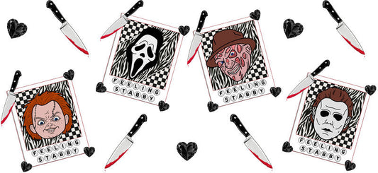 Horror Characters UV DTF Cup Wrap for 16oz Libbey Can KA-17349