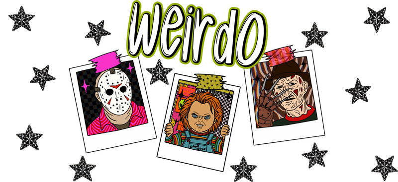 Weirdo Horror Polaroids UV DTF Cup Wrap for 16oz Libbey Can KA-17354