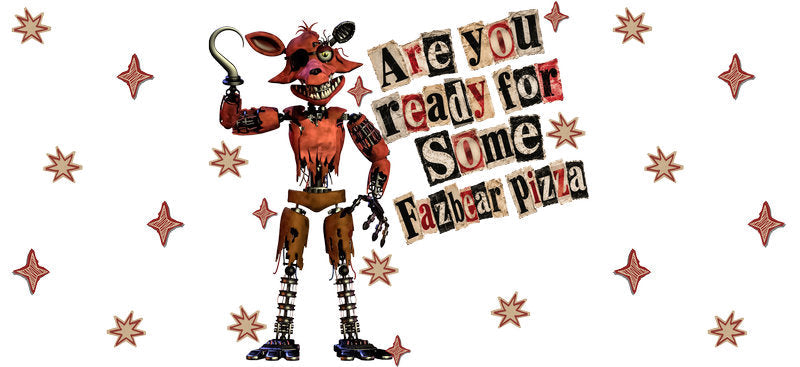 Pizza Fox Character UV DTF Cup Wrap for 16oz Libbey Can KA-17359