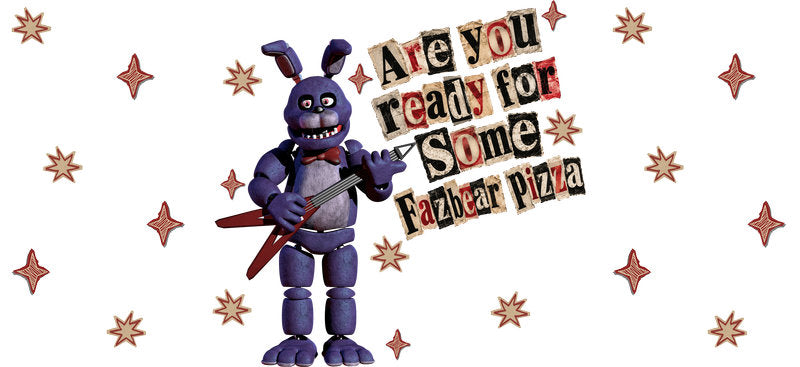 Pizza Bunny Character UV DTF Cup Wrap for 16oz Libbey Can KA-17360