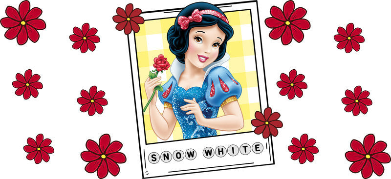 Snow Princess Floral UV DTF Cup Wrap for 16oz Libbey Can KA-17371