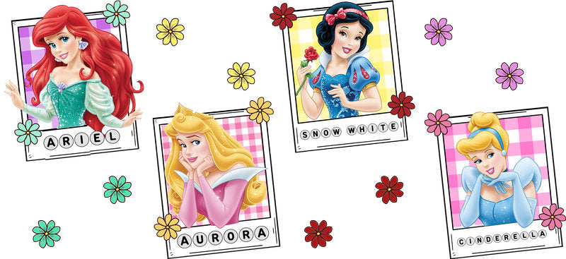 Princess Polaroid Collage UV DTF Cup Wrap for 16oz Libbey Can KA-17376