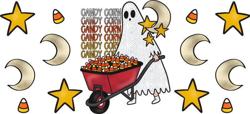 Candy Corn Halloween UV DTF Cup Wrap for 16oz Libbey Can KA-17393