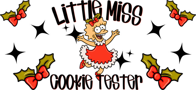 Little Miss Cookie Tester UV DTF Cup Wrap for 16oz Libbey Can KA-17396