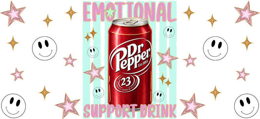 Emotional Support Soda UV DTF Cup Wrap for 16oz Libbey Can KA-17398