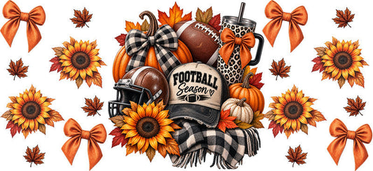 Football Season Fall UV DTF Cup Wrap for 16oz Libbey Can KA-17404