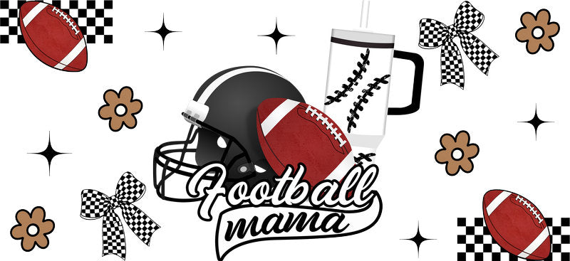 Football Mama UV DTF Cup Wrap for 16oz Libbey Can KA-17408