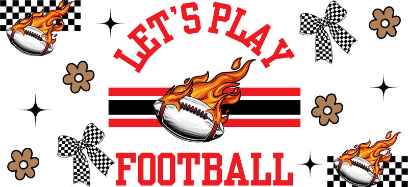 Let's Play Football UV DTF Cup Wrap for 16oz Libbey Can KA-17409