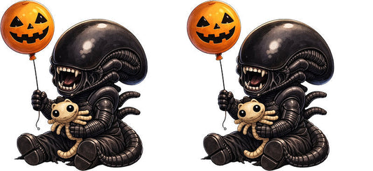 Alien Pumpkin Halloween UV DTF Cup Wrap for 16oz Libbey Can KA-17416