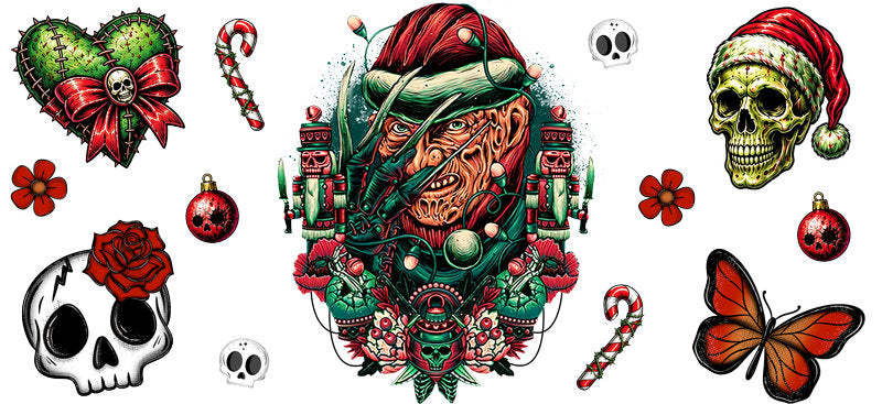 Christmas Nightmare Character UV DTF Cup Wrap for 16oz Libbey Can KA-17426