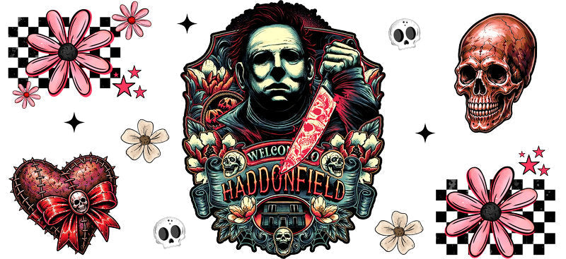 Haddonfield Horror UV DTF Cup Wrap for 16oz Libbey Can KA-17434