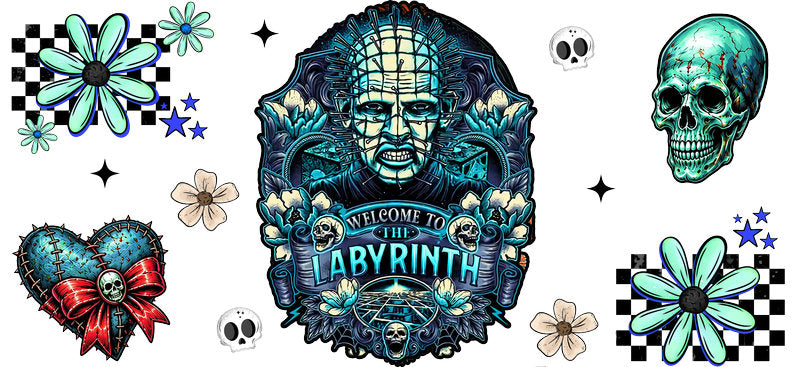 Labyrinth Horror UV DTF Cup Wrap for 16oz Libbey Can KA-17439