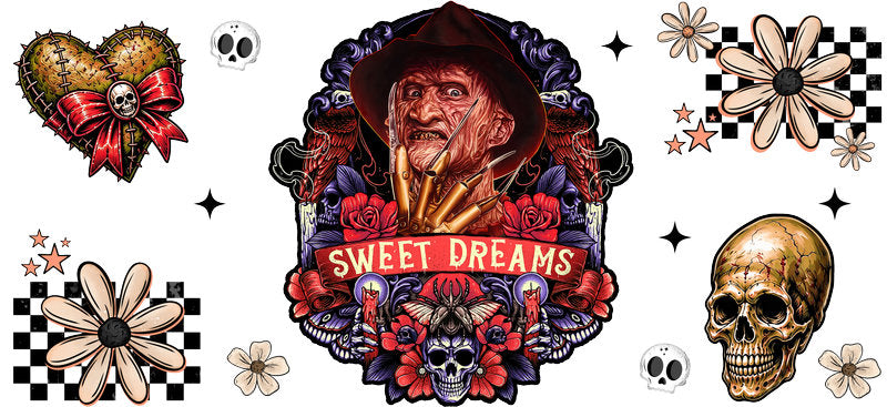 Sweet Dreams Nightmare UV DTF Cup Wrap for 16oz Libbey Can KA-17448