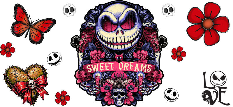 Sweet Dreams Nightmare UV DTF Cup Wrap for 16oz Libbey Can KA-17461