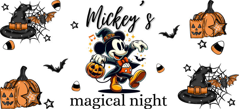 Magical Night Halloween UV DTF Cup Wrap for 16oz Libbey Can KA-17471