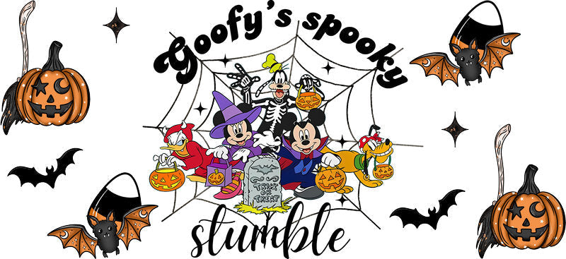 Spooky Stumble Halloween UV DTF Cup Wrap for 16oz Libbey Can KA-17472