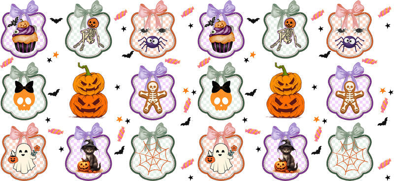 Halloween Cookie Pattern UV DTF Cup Wrap for 16oz Libbey Can KA-17476