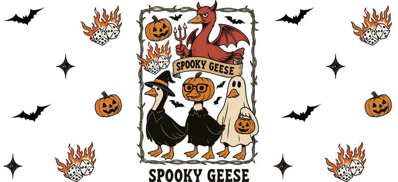 Spooky Geese Halloween UV DTF Cup Wrap for 16oz Libbey Can KA-17478