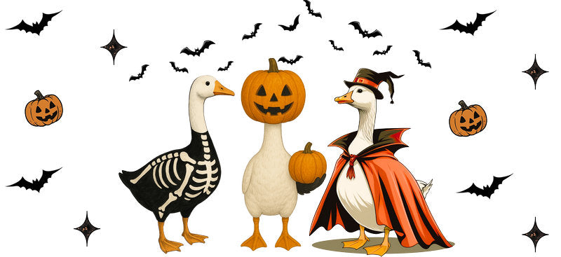 Halloween Geese UV DTF Cup Wrap for 16oz Libbey Can KA-17479