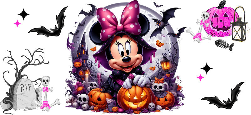 Cute Mouse Spooky Halloween UV DTF Cup Wrap for 16oz Libbey Can KA-17494