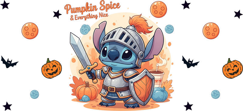 Cute Alien Knight Fall UV DTF Cup Wrap for 16oz Libbey Can KA-17516