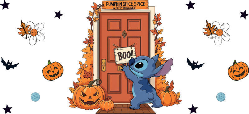 Cute Alien Pumpkin Spice Fall UV DTF Cup Wrap for 16oz Libbey Can KA-17517