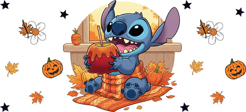 Cute Alien Fall Pumpkin UV DTF Cup Wrap for 16oz Libbey Can KA-17519