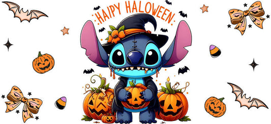Cute Alien Happy Halloween UV DTF Cup Wrap for 16oz Libbey Can KA-17525